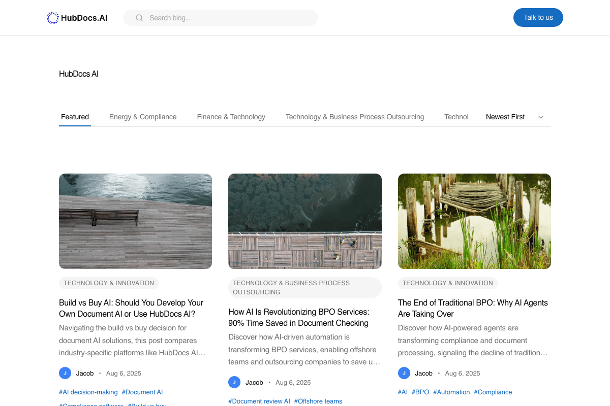 HubRE AI blog screenshot