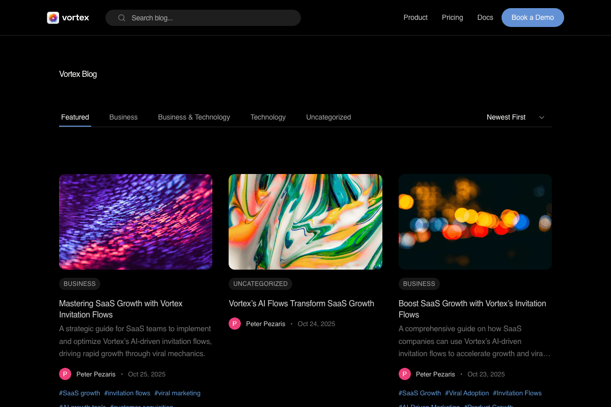 Vortexsoftware blog screenshot